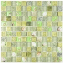Pietra naturale rustico marmo mosaico tessere di vetro mosaico resina conchiglia verde pastello verde chiaro beige bagno piastrelle cucina parete WC - MOS82C-0502