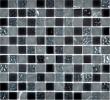 Mosaico di vetro mosaico di pietra naturale piastrelle di pietra rustica grigio nero antracite grafite backsplash cucina - MOS62-0302-GN