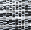 Piastrelle rettangolari in vetro mosaico mini grigio nero antracite pietra naturale struttura piastrelle backsplash cucina WC - MOS87-1403