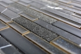 Piastrella di mosaico dipinta a mano ceramica traslucida nera mosaico di vetro composito Pietra di cristallo ceramica nera MOS87SO-0329_m