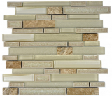 Mosaico di vetro pietra naturale aste mosaico ceramica marmo cappuchino beige crema backsplash muro WC - MOS87SO-1251