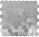 piastrella di mosaico autoadesiva ALU argento metallo esagono backsplash cucina splashback MOS200-22MHX