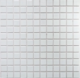 mosaico di vetro autoadesivo piastrelle bianco opaco backsplash cucina splashback MOS200-4CM20