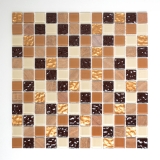 mosaico di vetro autoadesivo piastrelle di pietra naturale beige marrone backsplash piastrelle MOS200-4M372