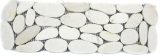 River ciottolo bianco crema avorio bordo ciottolo taglio piatto parete bagno pavimento cucina WC sauna - MOSBor-SK0101