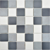 Piastrella di ceramica a mosaico bianco antico grigio antracite antiscivolo per bagno cucina MOS14-0123