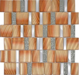 Mosaico di alluminio mosaico di vetro mosaico ALU marrone muro piastrelle backsplash cucina doccia bagno_f | 10 mosaico tappetini