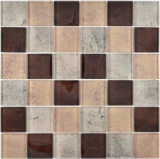 Cristallo trasparente mosaico di vetro beige piastrelle muro backsplash cucina doccia bagno MOS88-1212_f | 10 mosaico tappetini