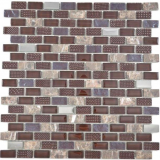 Mosaico aste composito pietra naturale vetro mosaico mattoni struttura marrone scuro rivestimento piastrelle backsplash cucina bagno WC - MOS87-0013
