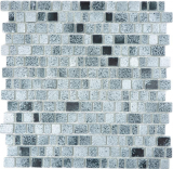 Mosaico di vetro Tappetino di mosaico Bordo di mosaico PIXEL grigio antracite nero Backsplash di piastrelle per pareti Cucina Bagno