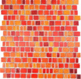 Mosaico di vetro Tappetino di mosaico Bordo di mosaico arancione rosso Rivestimento della parete Cucina Bagno