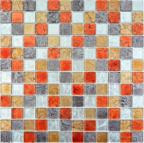 Mosaico di vetro mosaico piastrelle oro argento nero arancio rosso struttura muro piastrelle backsplash cucina bagno MOS63-71739
