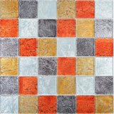 Mosaico di vetro oro argento nero arancio rosso struttura muro piastrelle backsplash cucina bagno MOS73-71739