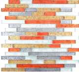 Aste di mosaico in vetro tessere di mosaico mosaico oro argento nero arancio rosso struttura