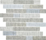 Mosaico traslucido mattone composito ECO vetro mosaico tessile grigio muro piastrelle backsplash cucina bagno MOS24-2097