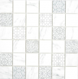 Mosaico di vetro ECO Carrara look mosaico piastrelle muro backsplash cucina bagno_f | 10 mosaico tappetini