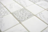 Campione a mano Mosaico in vetro ECO Carrara look mosaico piastrelle parete backsplash cucina bagno MOS16-0202_m
