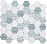 Mosaico di vetro Esagono ECO blu mosaico piastrelle muro backsplash cucina bagno_f | 10 mosaico tappetini