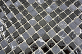 Mano modello traslucido vetro mosaico pietra grigio nero mosaico piastrelle parete backsplash cucina bagno MOS58-0203_m