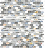 Aste di mosaico composito pietra naturale vetro mosaico conchiglia mattone grigio antracite tracotta mosaico piastrelle muro backsplash cucina bagno - MOS86-0002