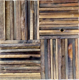 Mosaico in legno ricavato da assi di barca Rivestimento in legno FSC per pareti Alzatina per cucina MOS160-27