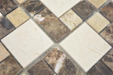 Mosaico di marmo dipinto a mano pietra emperador dark cremarfil mosaico piastrelle parete backsplash cucina bagno MOS88-1313_m