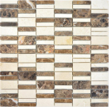 Piastrella di marmo emperador marrone scuro crema beige backsplash cucina bagno - MOS88-1201