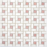 Mosaico di marmo pietra rosa cremarfil Mosaico di marmo pietra pantera grigia lucida MOS88-B27_f