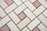 Campione a mano di pietra per mosaico di marmo cremarfil rosa Pietra per mosaico di marmo pantera grigia lucida MOS88-B27_m