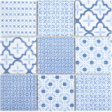 Patchwork mosaico piastrelle parete ornamento vintage ceramica mosaico blu chiaro bianco mosaico piastrelle parete backsplash - MOS22B-CB04