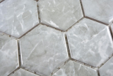 Mosaico ceramico dipinto a mano esagono marmo grigio lucido piastrelle di mosaico parete piastrelle backsplash cucina bagno MOS11H-0201_m
