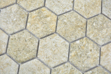 Mano modello mosaico ceramico esagono granito beige mosaico piastrelle parete backsplash cucina bagno MOS11H-1100_m