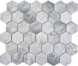 Piastrella di mosaico esagonale ceramica cemento look grigio chiaro piastrella di mosaico muro backsplash cucina bagno WC - MOS11H-0222