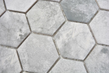 Mosaico ceramico dipinto a mano esagono cemento grigio chiaro piastrelle mosaico muro backsplash cucina bagno MOS11H-0222_m