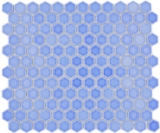 Piastrella di mosaico esagonale in ceramica mini blu lucido piastrelle di mosaico muro backsplash cucina piastrelle bagno - MOS11H-0506