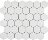 Piastrella di mosaico esagonale in ceramica bianca R10B piatto doccia piastrella di pavimento piastrella di mosaico piastrella antiscivolo bagno WC - MOS11H-0111-R10