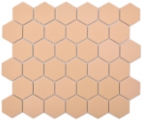 Piastrella di mosaico esagonale in ceramica ocra arancione R10B piatto doccia piastrella pavimento piastrella mosaico parete antiscivolo bagno - MOS11H-0808-R10