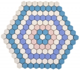 Mosaico di vetro esagonale DECOR blu rosa bianco opaco piastrelle specchio parete cucina bagno