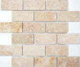 Piastrelle di travertino mosaico terrazza pavimento pietra naturale beige mattone mattone look parete piastrelle piatto doccia cucina piastrelle - MOS43-1202