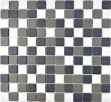 Mosaico ceramico nero bianco antracite opaco PIASTRELLE PER DOCCIA SLIPPROOF - MOS18-2213-R10