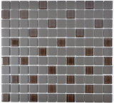 Piastrella di mosaico bagno ceramica grigio scuro marrone non smaltato mosaico di vetro MOS18-1313-R10_f