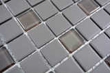 Piastrella di mosaico dipinta a mano bagno ceramica grigio scuro marrone non smaltato mosaico di vetro MOS18-1313-R10_m