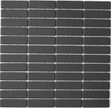 Piastrella a mosaico Rod in ceramica nera antracite non smaltata piatto doccia antiscivolo piastrella pavimento bagno piastrella parete - MOS24B-0310-R10
