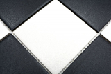 Mano modello mosaico piastrelle ceramica scacchiera nero bianco doccia piatto pavimento piastrella MOS22-0304-R10_m