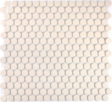 Pulsante mosaico LOOP mosaico rotondo beige chiaro opaco non smaltato antiscivolo parete cucina doccia BATH - MOS10-1202-R10