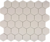 Piastrella di mosaico in ceramica esagonale beige chiaro non smaltata MOS11B-1202-R10_f
