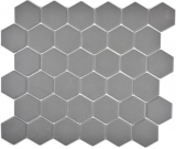Piastrella di mosaico esagonale in ceramica grigio scuro non smaltato antiscivolo doccia pavimento piastrelle backsplash bagno - MOS11B-0213-R10