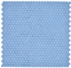 Pulsante mosaico Loop rotondo mosaico blu lucido opaco muro piastrelle backsplash cucina bagno MOS140-0411