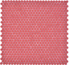 Mosaico di vetro Mosaico a bottoni rosso lucido opaco Pavimento doccia Schermo doccia Rivestimento vasca da bagno
