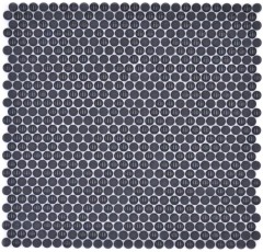Mosaico di vetro Mosaico a bottoni nero lucido opaco Pavimento doccia Schermo doccia Rivestimento vasca da bagno
